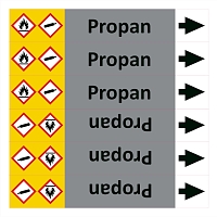 Značení potrubí ISO 20650, propan